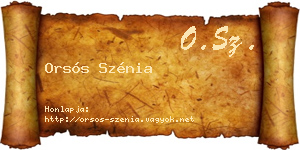 Orsós Szénia névjegykártya